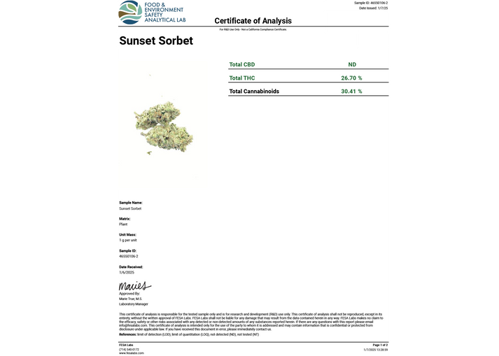 SUNSET SORBET THCA FLOWER